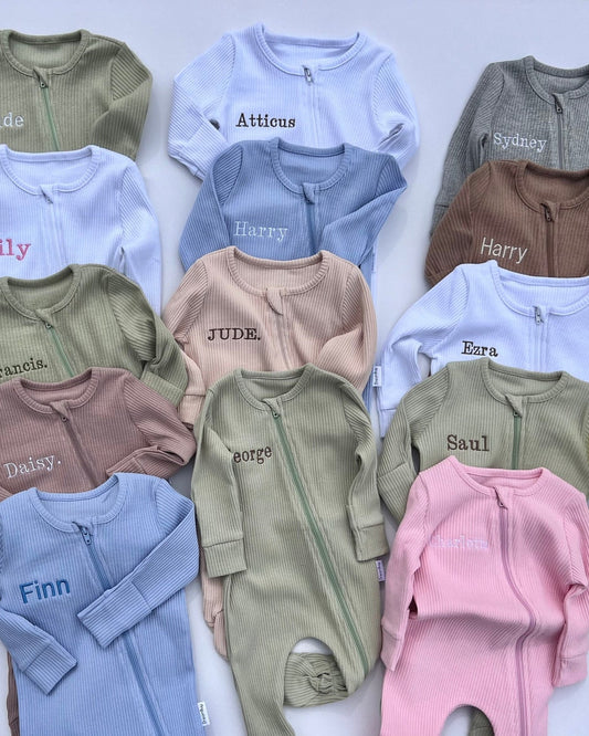Ribbed Sleepsuit- WORDING ONLY